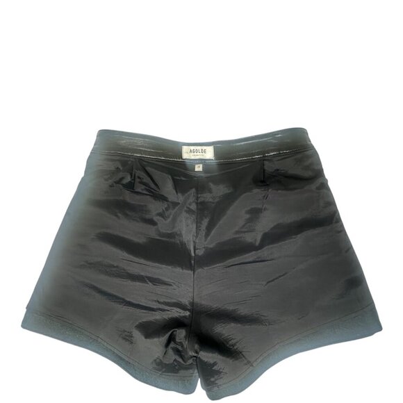 Agolde Recycled Leather Angeled Hem Black Shorts Size 29 - Picture 12 of 16